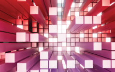 Theme image for the Global Investor 150 ranking, with red and purple square columns