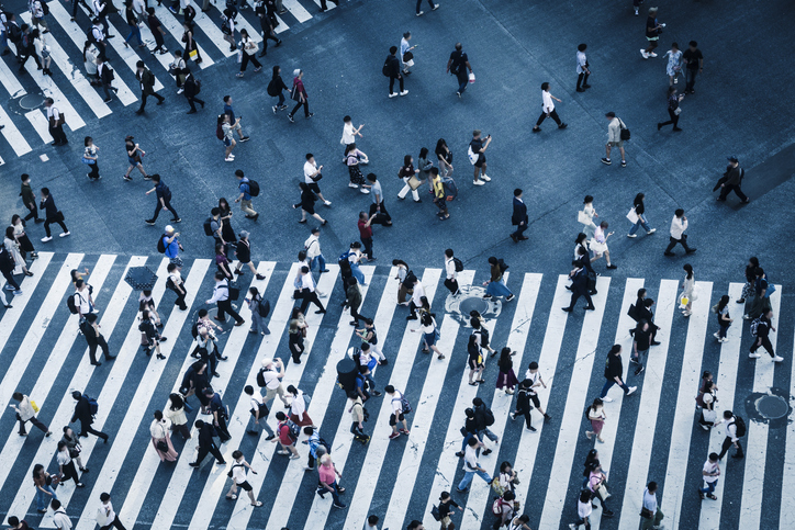 Pedestrian crossing and crowd in Tokyo Japan Japan pedestrian crossing