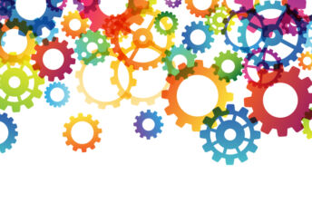 Interlocking cogs of all colours