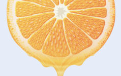 A slice of a juicy orange